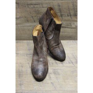 Maison Martin Margiela distressed suede leather triangle wedge heel ankle‎ boots